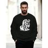Men'S Cartoon Crocodile Eating Ice Cream Pattern Casual Crew Neck Sweatshirt
