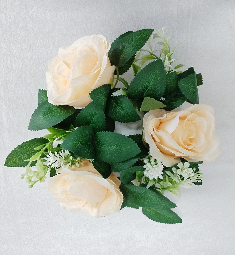 

Simulated Rose Candle Holder Wreath Ring, Used For Restaurant, Living Room, Party, Wedding Decoration 1Pc шампанского