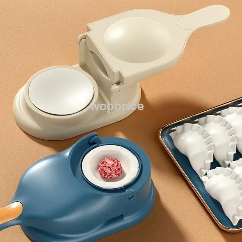 2 In1 Dumpling Machine Dumpling Manufacturing DIY Kit Wrapper Presser Manual Labor-Saving Ravioli Dough Skin Molder Machine