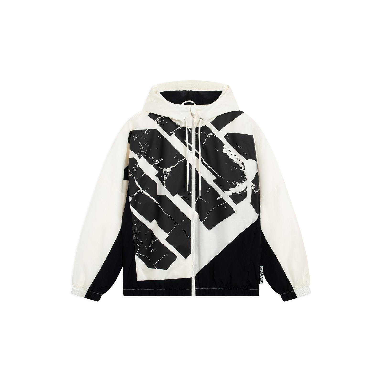 Li-Ning BadFive Woven Hooded Windbreaker White Black Men s AFDT059-3 M