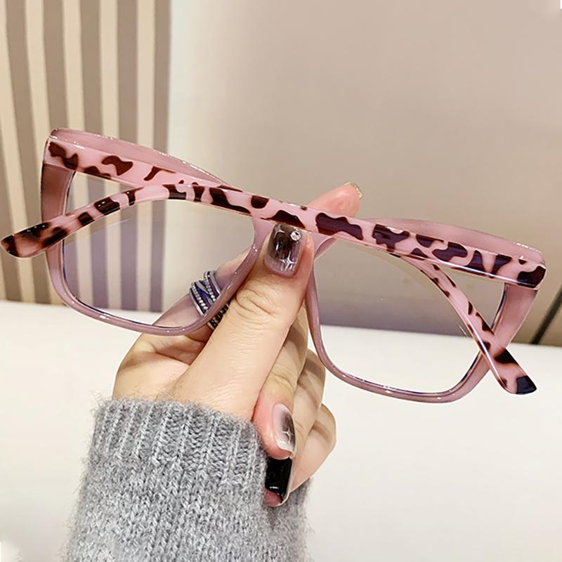 Vintage Anti Blue Light Optical Pink Leopard Cat Eye Glasses Women Luxury Brand Designer Myopia Prescription Sexy Eyewear Frame