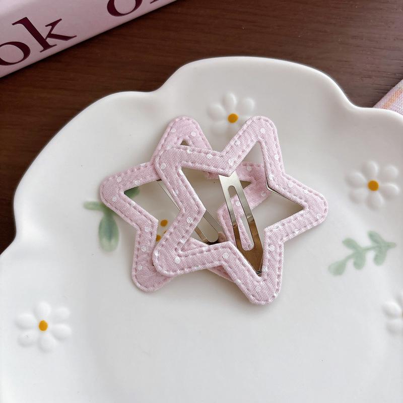 2Pcs/Set Sweet Colorful Polka Dot Fabric Bow Hair Clip Pearl Princess Barrettes for Girls Kids Cute Clip Headwear Accessories