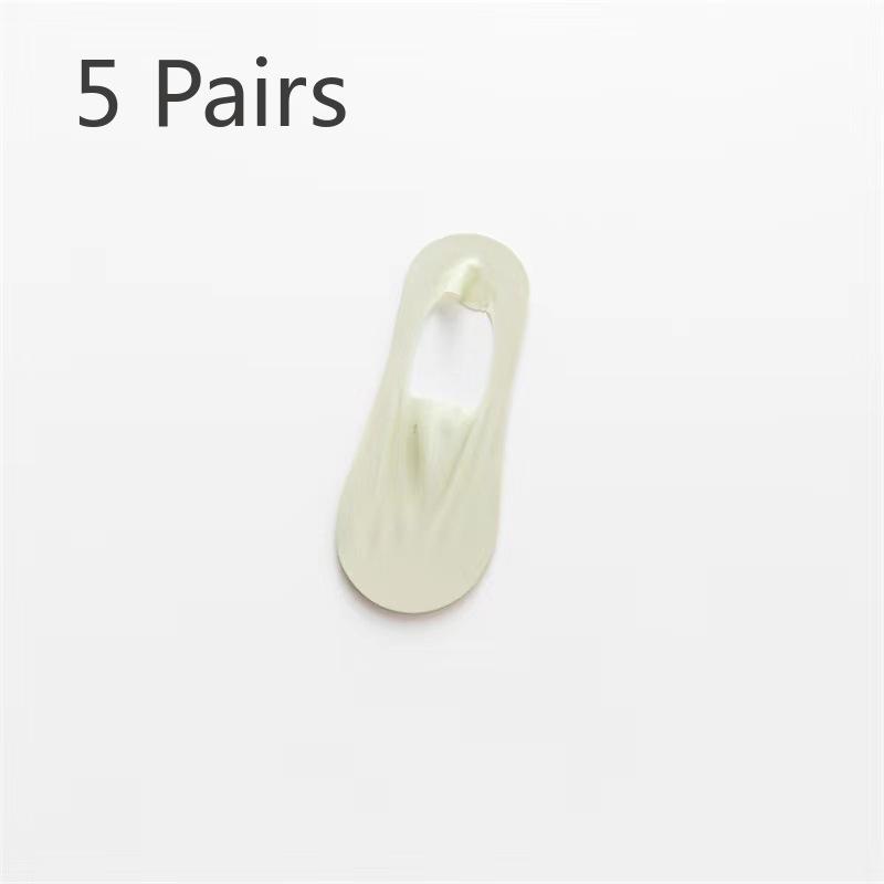 5 Pairs of Women's Summer Ultra Thin Style Ice Silk Shallow Mouth Invisible Socks