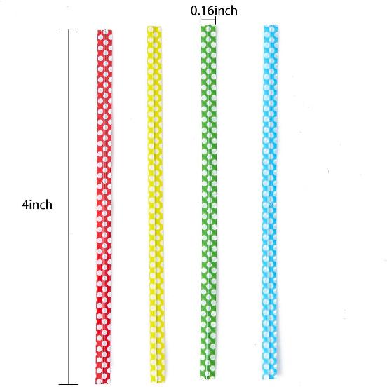Polka-Dotted Bag Twist Ties 300 PCS 4" Durable Plastic Twist Ties with Dots for Kitchen & Bakery Packaging Mixed 8 Colors Bread Bags Ties for Candy