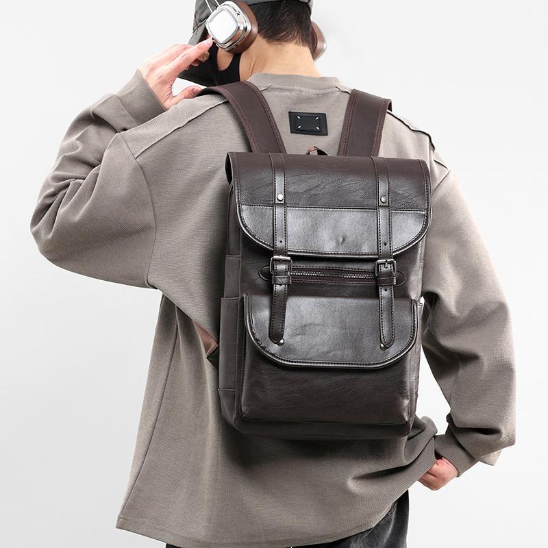 Retro Men's Backpack Large Capacity Waterproof Wear-resistant Multifunctional Computer Bag