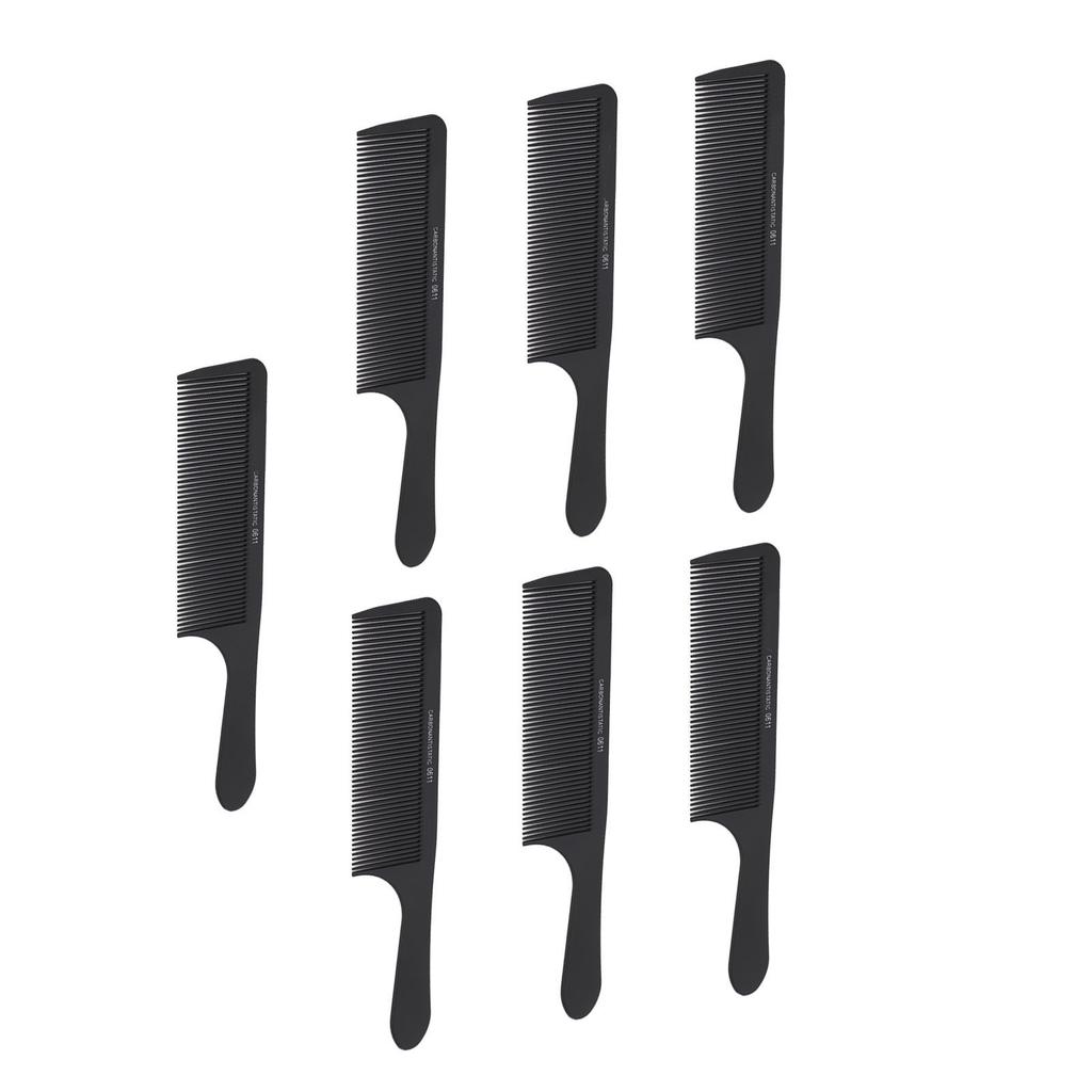 7pcs Hair Dressing Comb Professional Prevents Static Fine Tooth Carbon Fiber Hair Styling Comb for