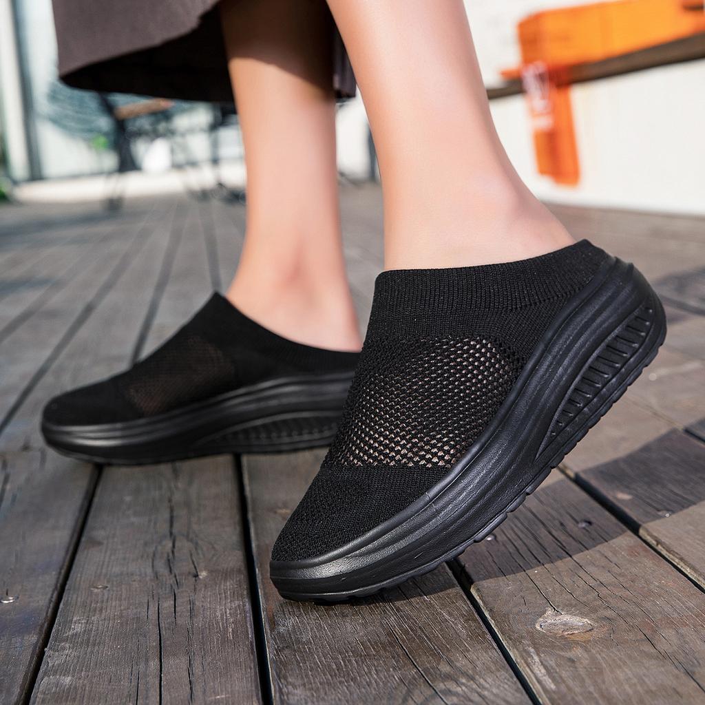 Women Slide Slippers Elevator Mules Sandals Slip on Summer Casual Clogs White Pink Black Purple Lightweight Socks Shoes Plus Size 41 42 43