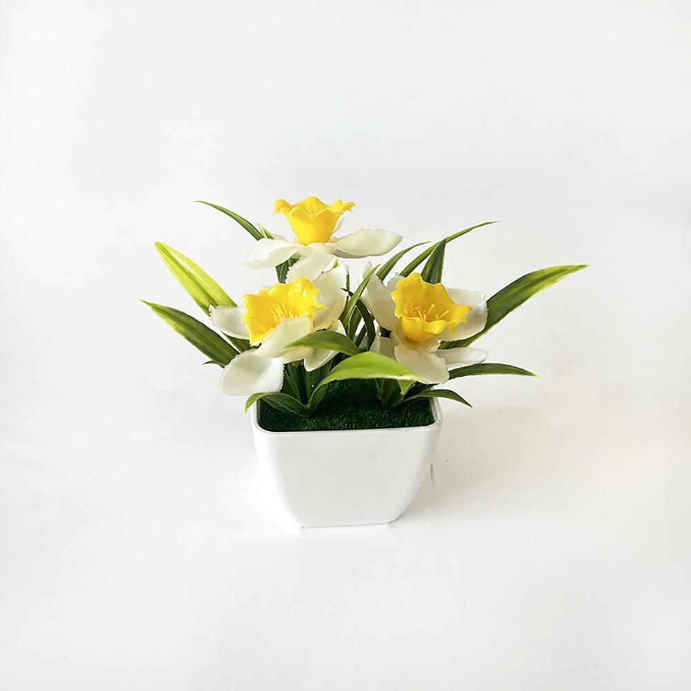 Multicolor Simulation Flowerpotted With Flowerpot Faux Potted Flowers  Home Decoration