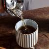 Vertical Striped Water Cup Kiln-Changed Glaze Milk Cup  Sushi Restaurant