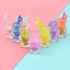Bear Shape Fruit Juice Sippy Cup Bottle Handmade Resin Keyring Pendant Colorful Craft Design Souvenir or Model