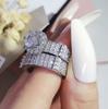 European-American Fashion Ladies' Platinum Engagement Ring Set R5334