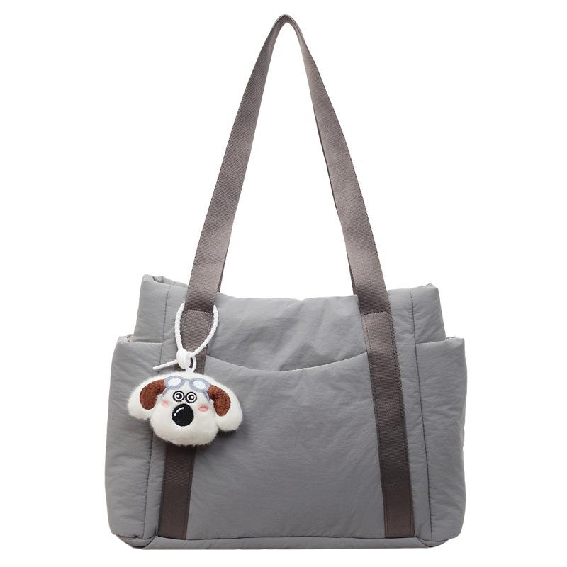 

Осень и зима новая большая вместимость однотонная универсальная сумка-мешок для поездок на работу и повседневного использования сумка для пуховой одежды сумка через плечо сумка-тоут single bag [without pendant] серый