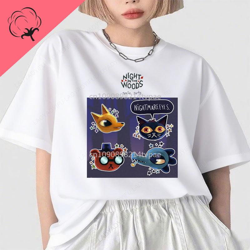 

Night in The Woods Camisetas Mae Meme TShirt Cotton Funny Cute Kawaii Gamer Lover Camisa Goth Y2k Clothes S
