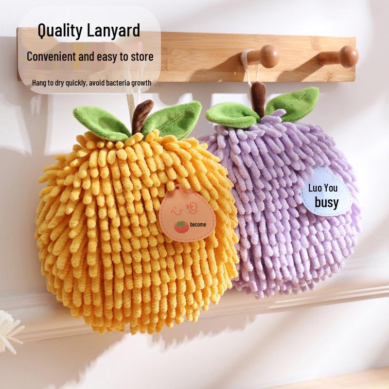 Chenille Fruit Hand Towel: Absorbent, Quick-Dry, Creative Kitchen Hanging Wipe
