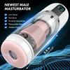 Automatic Telescopic Male Masturbation Cup Colorful Light Suction Vibration Masturbation Machine Realistic Vaginal Oral Sound