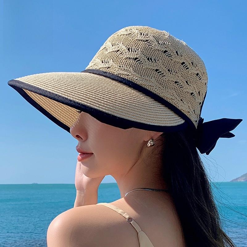 Modern Straw Hat With Large Brim For Sun Protection And Breathability Summer Outdoor Wear