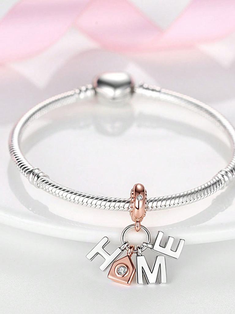 Charms Plata Copper Colors Mother'S Day Love Hug Letters Beads Pendant For Original Bracelet For Women Diy Jewelry Love Gift