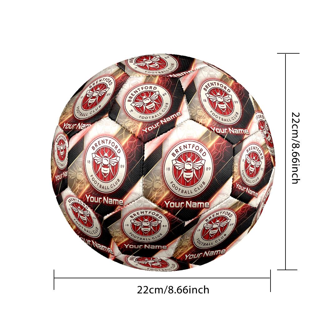 Personalized Size 5 Football Brentford Football Pattern Outdoor Game Sports Ball Gift
