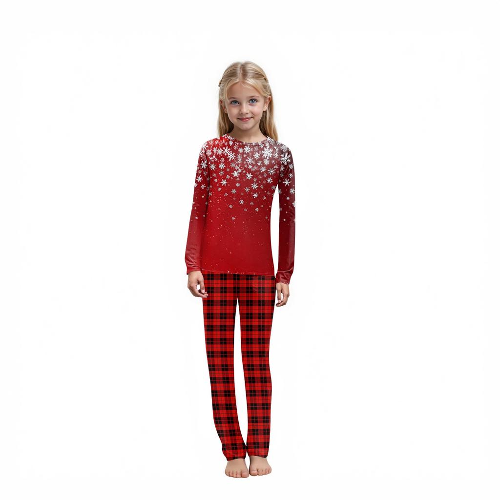 Christmas Prints Family Matching Long Sleeve Tops+Pants Set Family Matching Sets