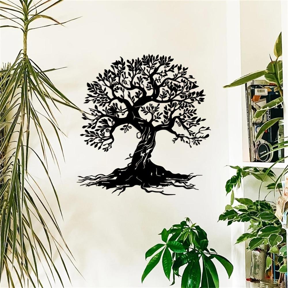 Metall Wandkunst Baum des Lebens Boho Dekor Natur Skulptur Moderner Grafischer Stil Pflanze Thema Wohnzimmer Geschenk
