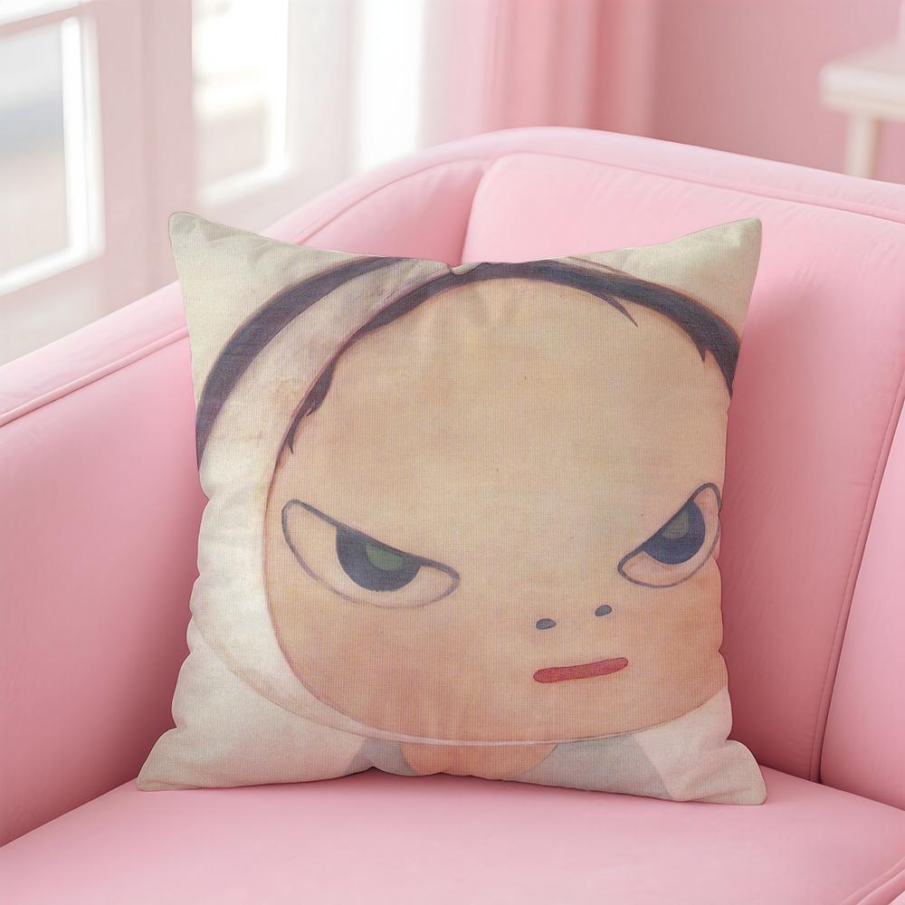 artist cute YYoshitomo NNara Cushion Cover Pillow Case Soft Friendly Fabric  Concealed Zipper