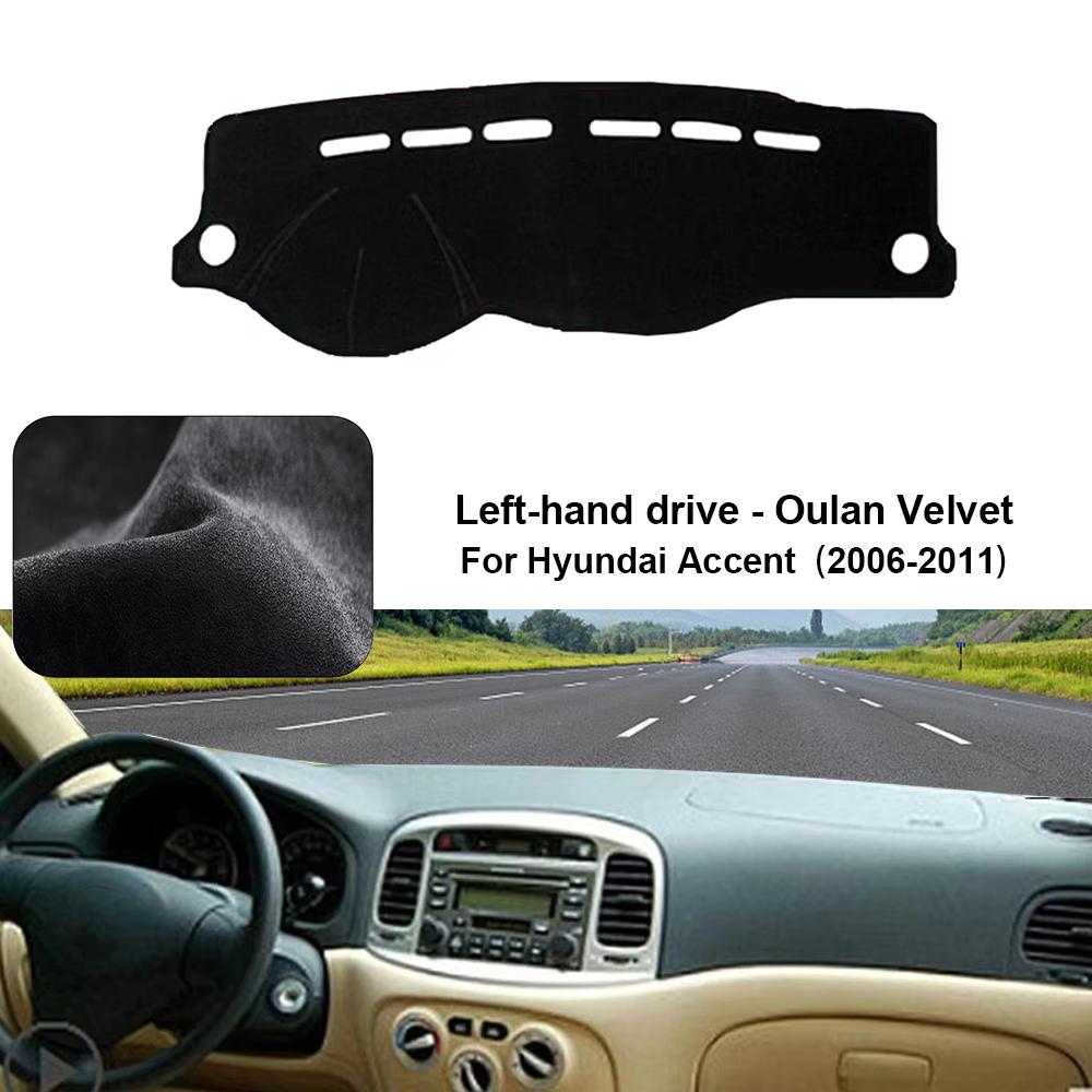 Auto-Armaturenbrett-Abdeckungspolster für 2006-2011 Hyundai Accent Sonnenschutz-Schutz Anti-UV-Armaturenbrettmatten Rutschfeste Polster Innenzubehör