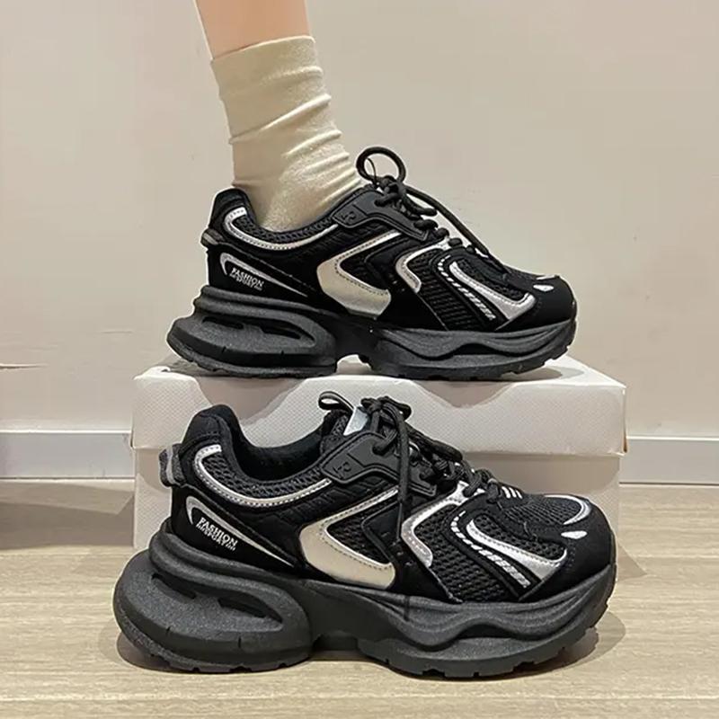 

Новые женские кроссовки из вулканизированной кожи корейские женские черные розовые на платформе с толстой подошвой повседневные кроссовки женские теннисные туфли 40