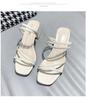 Women's Fairy Style Summer Sandals: 2025 Collection, Outdoor Roman Design, Medium Thick Heel, Korean Style, Two-Way Wear.