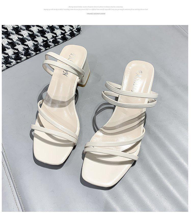 Women's Fairy Style Summer Sandals: 2025 Collection, Outdoor Roman Design, Medium Thick Heel, Korean Style, Two-Way Wear.