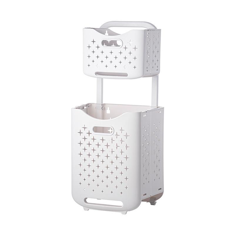 Plastic Folding Laundry Basket Wall-mounted Removable Large Capacity Clothes Storage Rack Bathroom Organizer Accessories