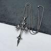 1 Stück Gothic Doppelseitiger Kreuz Anhänger Halskette Nischen Persönlichkeits Design Hip Hop Retro Punk Accessoires