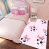 Pink Bow Soccer Rug – Girly Bedroom Floor Mat – "Sweet-Cool" Style Sports-Themed Non-Slip Bedside Mat