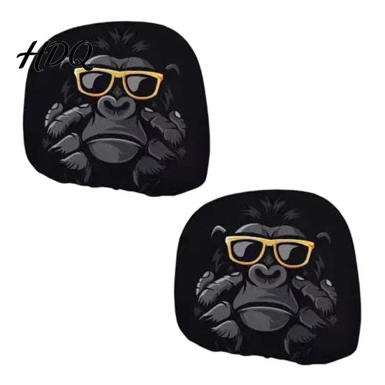 Headrest Cover for SUV Funny Car Covers Spooky Pattern Seat Polyester Protector Protector Universal Breathable Stretchy Interior Accessories