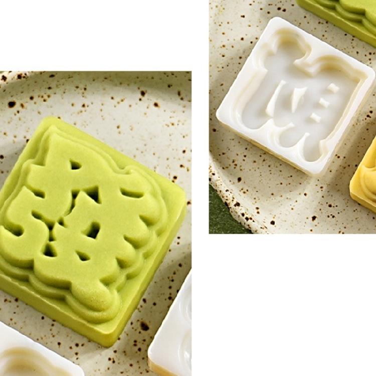 Chinese Festival Square Mooncakes Crafting 4Pcs Mold Mooncakes Mould for Making Traditional Mooncakes and Pastries