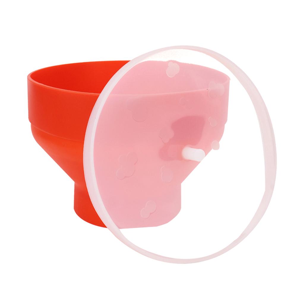 

Попкорница с крышками, тарелка для чипсов и фруктов, миска-ведро для микроволнового попкорна, высокое качество, кухонные инструменты, легкие в использовании, сделай сам, силикон, красный оранжевый