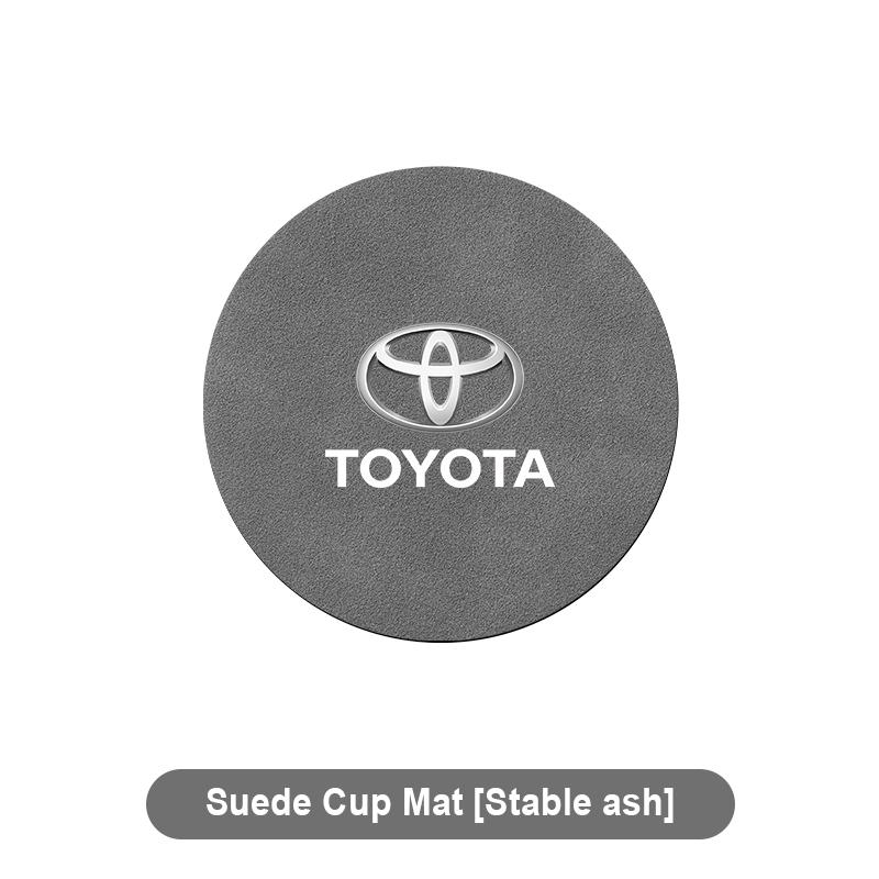 Suede Car Coaster Mat Water Cup Slots Non-Slip Pad For Toyota Corolla Yaris Chr Auris RAV4 Land Cruiser Camry Highlander
