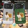 The Girl Holding Flowers For iPhone 17 Pro Max 16 E 15 14 13 Plus 12 Mini 11 17 Air XR Xs Max 7 Plus Magsafe Glass Phone Case