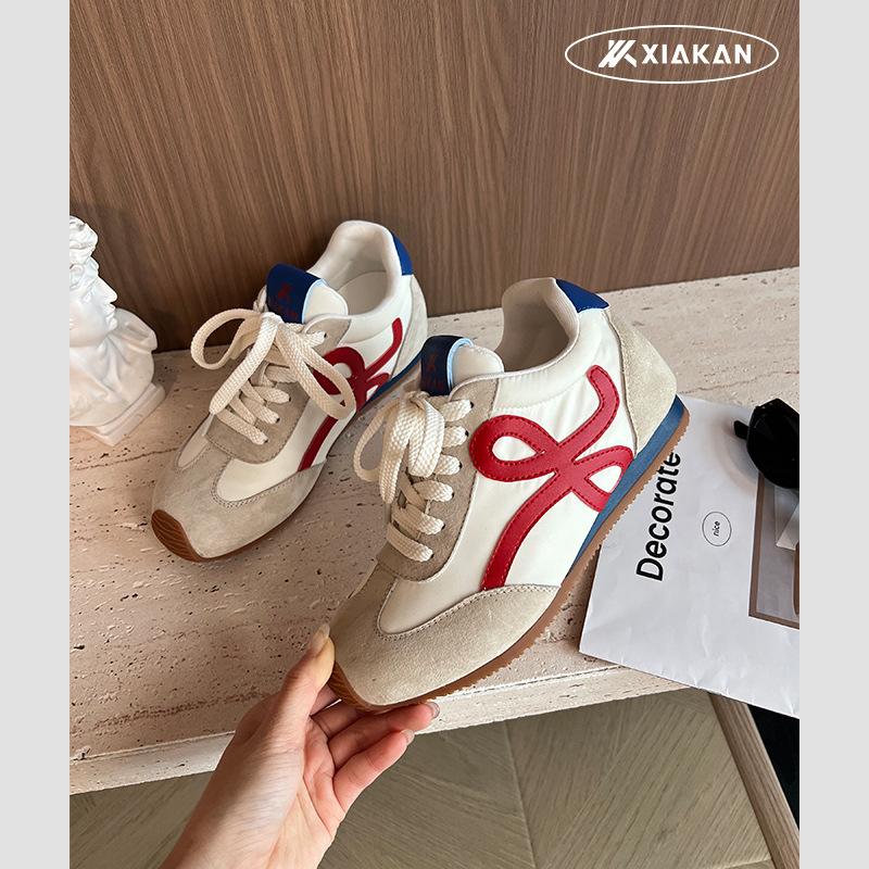 

Cowhide version~ inner height increase 6cm German training shoes women s 2025 spring new retro leather Forrest Gump shoes sports and leisure shoes 40 бежевый