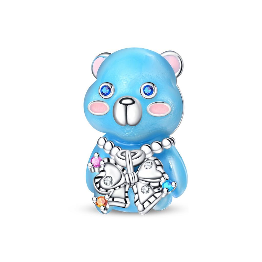 925 Silver Cute Pet Bear Charm Beads DIY Jewelry Accessories Bracelet 2026