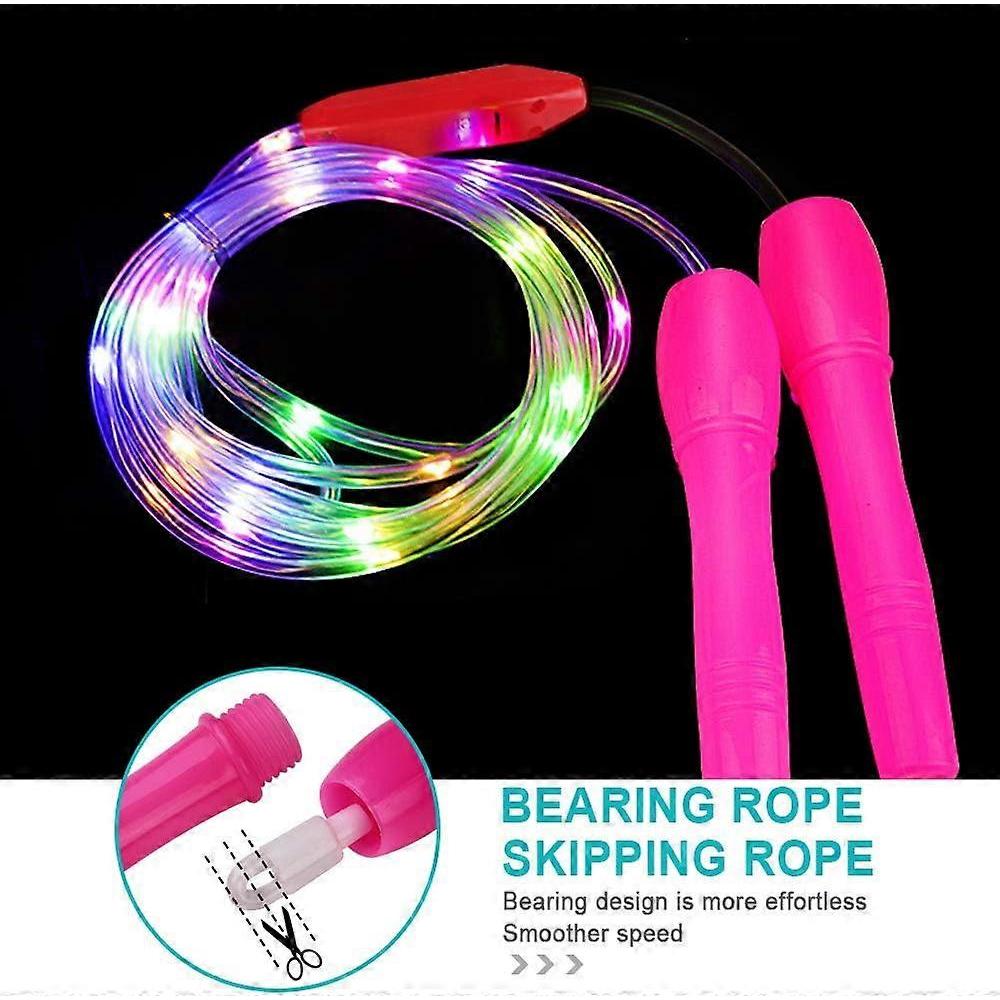3 Pcs Glowing Skipping Rope Kids 2 In 1 Fitness Skipping Rope Luminous Toys Glow In Dark Flashing Gift for Kids Adults Party Keep