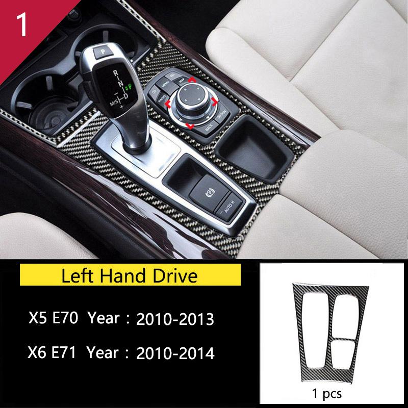 AAACH1 For BMW X5 X6 E70 E71 Accessories Car Interior Air Conditioning CD Console Panel Cover Decoration Trim Carbon Fiber Car Styling
