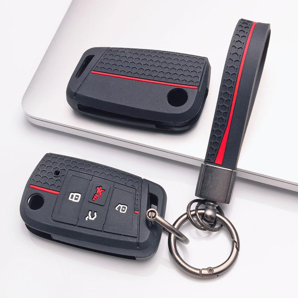Key Cover for VW Golf Jetta Passat Tiguan GTI Sagitar MK7 GLI Magotan with Keychain Protective Accessory Key Fob Protection Replacement