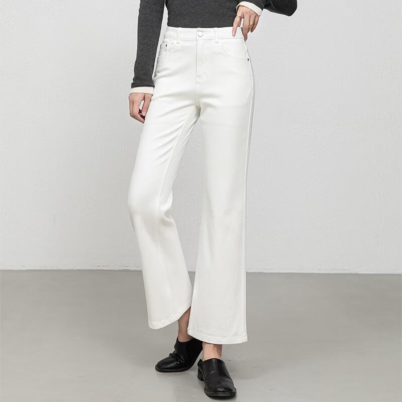 Fanzhen Women's High-Waist Loose Fit Cropped Flare Jeans