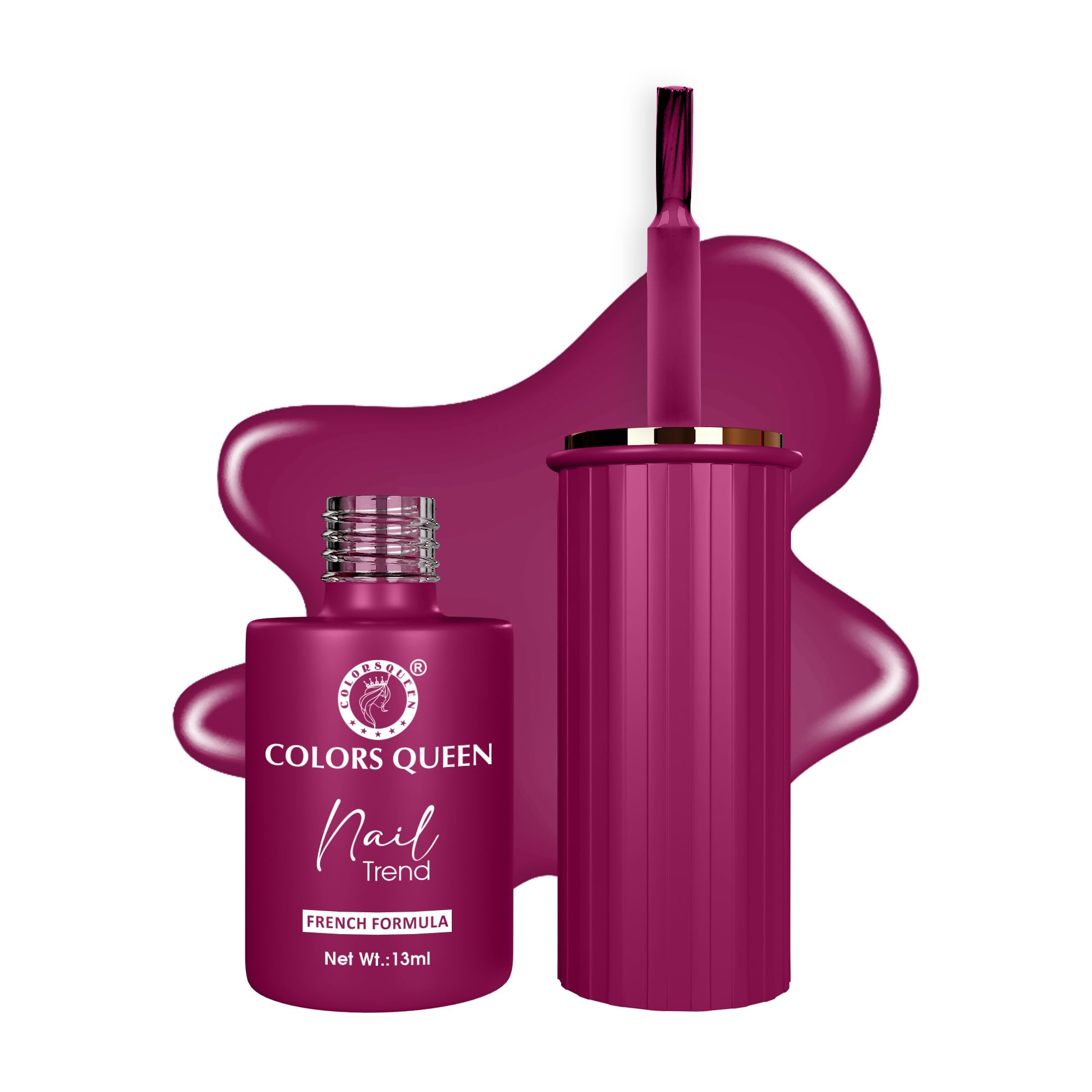 Colors Queen Nail Trend Glossy Nail Polish | Chip Resisting & Quick Drying Nail Paint with High Shine | 7 Toxin Free Formula | Vegan & Cruelty Free |