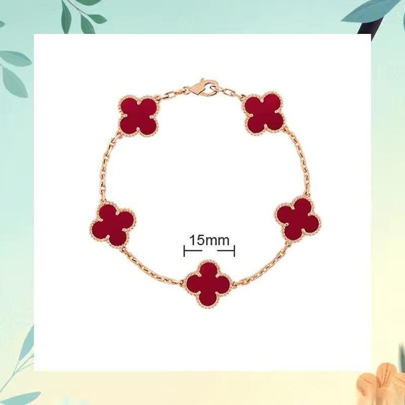 New Arrival Four-leaf Clover Bracelet Natural Mother-of-pearl Agate Accessible Luxury Women's Bracelet
