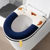 Handle Toilet Seat Cushion With Zipper Closestool Mat Reusable Plush Toilet Seat Cover  Lavatory