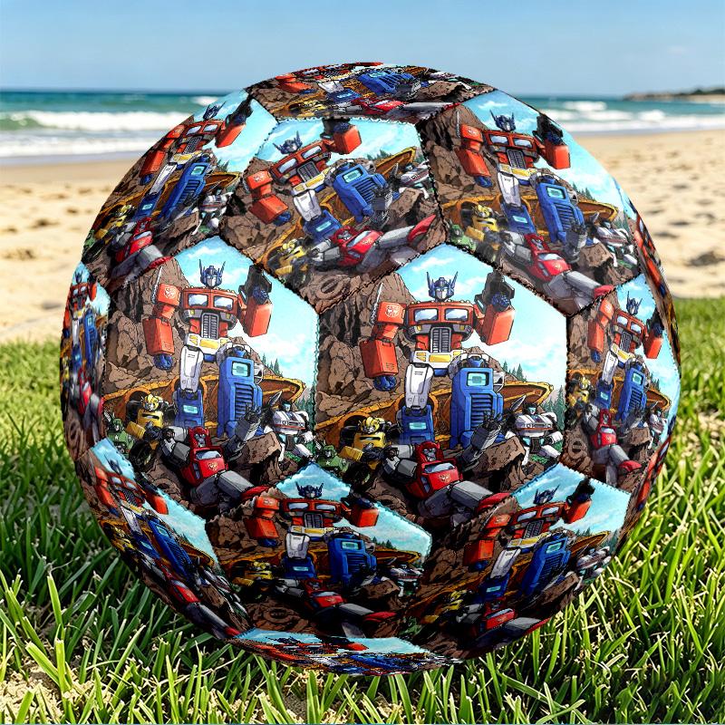 Transformers Print Size 5 Soccer Ball, PU Wear Resistant Football for Match Training and Daily Practice, Birthday Gift for Soccer Fans