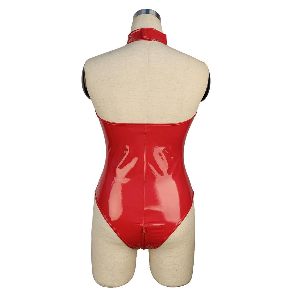 2019 European & American Sexy Imitation Leather One-Piece Lingerie