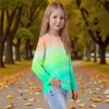 Top cu mâneci lungi cu gât O pentru copii, imprimat, casual de zi cu zi