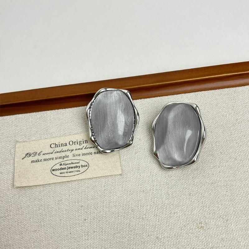 Summer Sky Blue Opal Earrings Women's Niche Temperament Light Luxury High-end Ring Stud Earrings